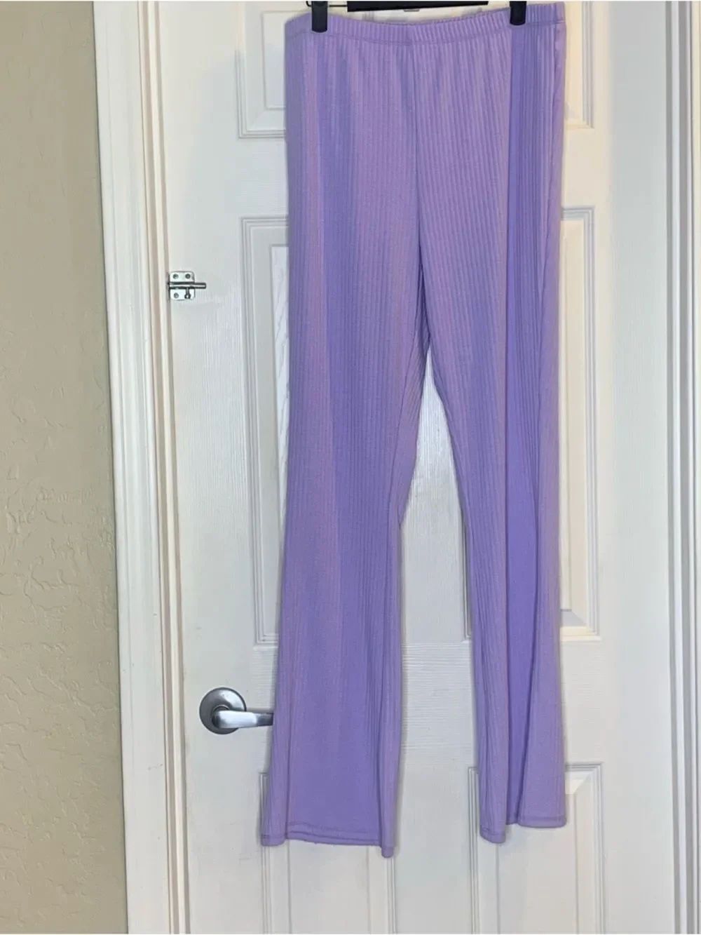 LA Hearts Purple Wide Leg High Waist Ribbed Pants Size Large